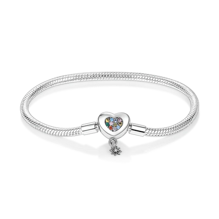 925 Sterling Silver Bracelets 17-20CM Original Leaf Clover Butterfly Heart Bracelet Fit DIY Charms Beads Fashion Women Jewelry