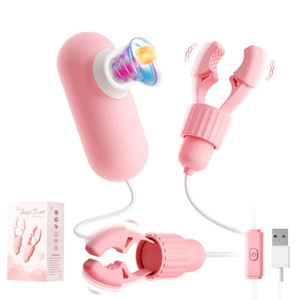 Gentle Nipple Pleasure Device – Dual Suction & Vibration for Sensitive Skin, Quiet Intimate Massager for Women, USB Rechargeable
