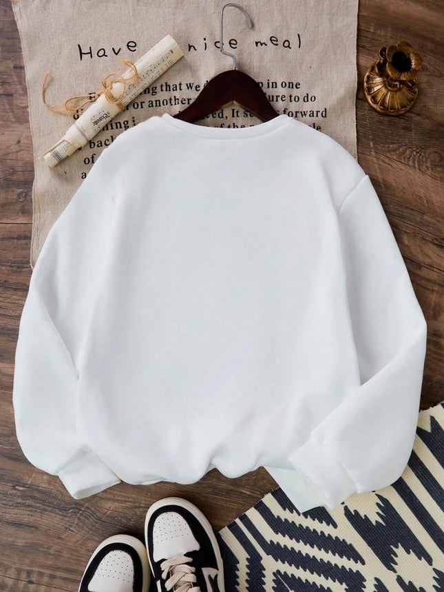 Jesus Color Letter Creative Print Women Sweatshirt Soft Fleece Pullover All-Match Y2K Loose Clothes Autumn Casual Streetwear