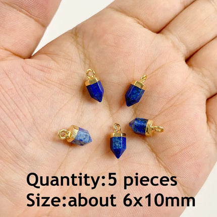 Blue Lapis Lazuli Pendant Gems Cross Hand Oval Shape Natural Stone Lapis Lazuli Charms for Jewelry Making Necklace DIY Bracelet