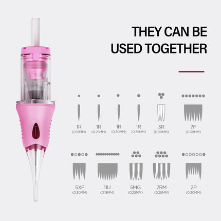10pcs Tattoo Cartridge Needles Disposable Needles RL RM XF Series For Tattoo Machine For Eyebrow Eyeliner Permanent Makeup