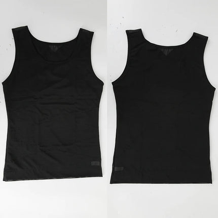 Compression Shirt for Men Slimming Undershirt Body Shaper Tank Top Gynecomastia Sleeveless Shapewear Vest Mesh Cross Suit 3XL
