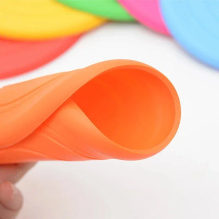 Dog Round Interactive Toys Safety Silicone Flying Discs Wholesale Small Large Dogs Bite Resistant Training Pet Supplier 1PC