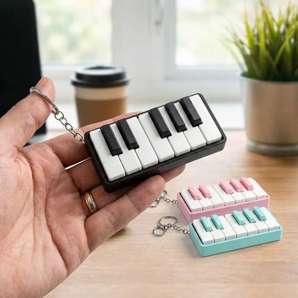 3D Printed Piano Stress Clicker Keychain Novelty 12-key Press Piano Keyboard Clicker Plastic Click Sound Effect