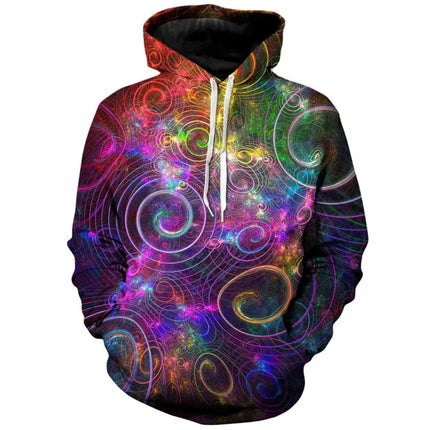 Fashion New Whirlpool Pattern men's Hooded Sweatshirt 3D Printed Color Sports Shirt Stree men's And women's Super Large Hoodies