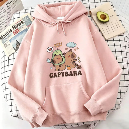 Funny Cartoon Capybara Print Hoodie Women/Men Kawaii Tops Sweatshirt for Girls Unisex Fashion Harajuku Graphic Hooded Pullovers