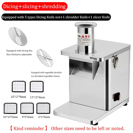 Electric Dicing Machine 220V Commercial Carrot Vegetable Diced Cut Pellets Automatic Potato Slicing  Cutter Machine