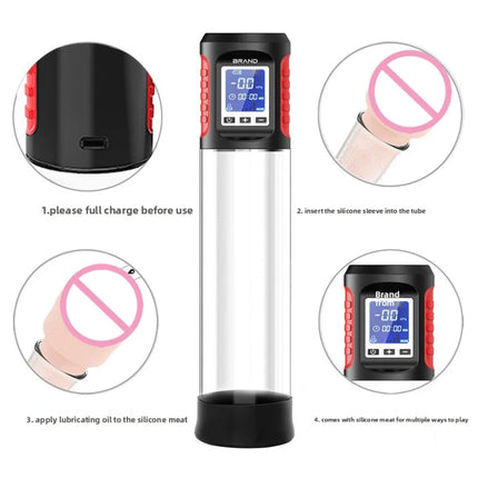 Automatic Penis Pump Suction Vacuum Male Masturbation Penis Extender Dick Erection Enhancement Trainer Adult Sex Toys