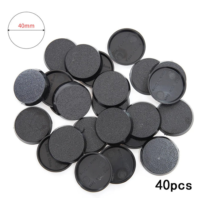 25mm/32mm/40cmm Round Plastic Model Bases for Wargames Table Games Diy Toy Miniature Model People Base 20pcs/40pcs/60pcs