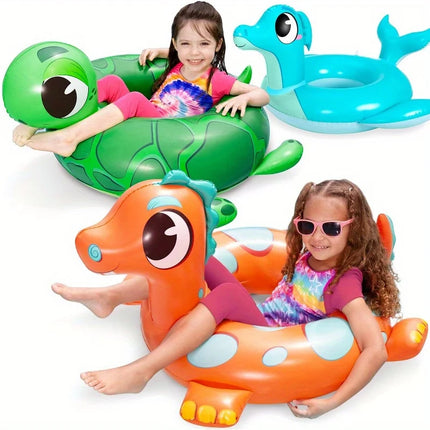 Joyfy 3Pack Inflatable Pool Tubes Floats Dinosaur Pool Beach Water Float for Kids Toddler Summer Party Decorations