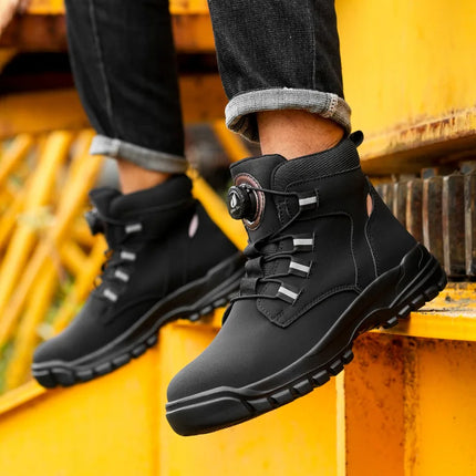 Waterproof Safety Boots Men Indestructible Steel Toe Work Boots Anti-smash Stab-resistant Safety Shoes Biker Botas Para Hombre