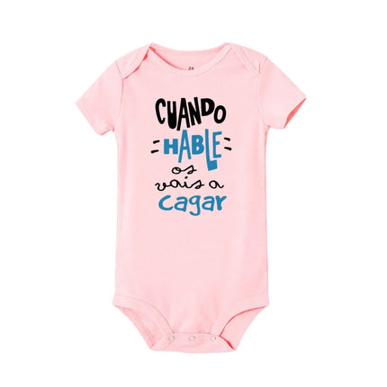 When I Talk You Mess Up The Gift Print Baby Rompers Infant Bosysuit Baby Cute Cloths Newbron Short Sleeve Bodysuits Toddler Gift
