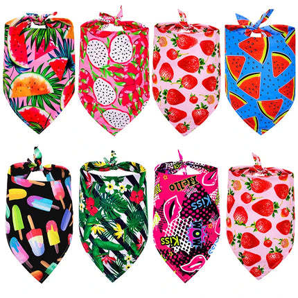 30PS Bulk Summer Bandanas Fruit Dog Bandana Scarf For Dogs Small Dog Puppy Bibs Dog Pet Grooming Accessories For Small Dogs Cats