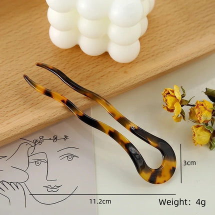 1 Pcs Classic Retro Style Hawksbill Color Acetic Acid Plate Hairpin Ladies Hair Accessories