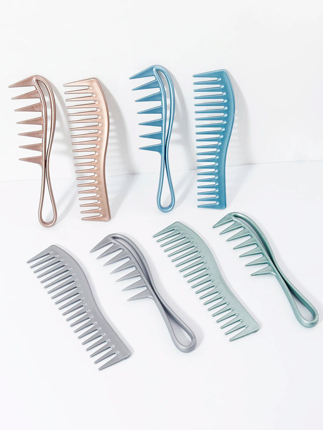 2-piece hair styling comb set, wide-tooth comb, large-tooth comb, styling tools, hair salon, especially for real hair wigs