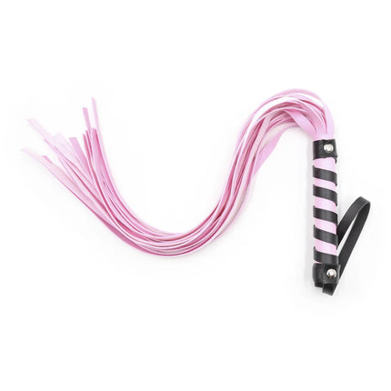 Pink Leather Flogger BDSM Bondage Whip Spanking Slapper for Women Men Adult Games Sex Toy Fetish Role Play Discipline Gear