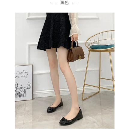 Flat Shoes Women Ballerinas Round Toe Bowtie Slip on Ballet Flats Lazy Loafers Moccasins Ladies Casual Flats Shoes 2023