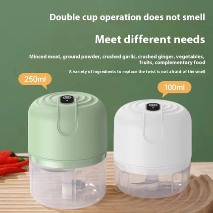 250ML electric meat grinder, garlic crusher, rotary garlic press, vegetable onion chopper, kitchen cooking mixer