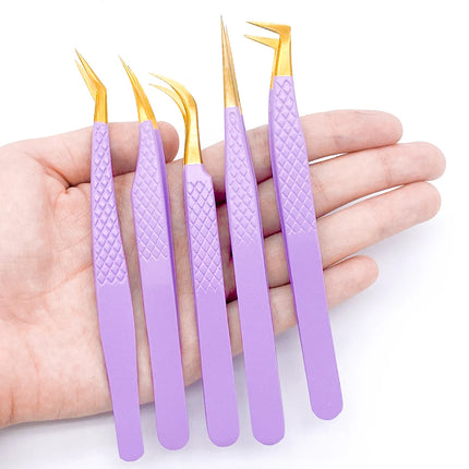 AILEISHI Eyelashes Tweezers Stainless Steel Superhard Tweezers High Precision Anti-static Tweezers For Eyelash Extensions Tools