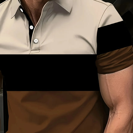 2026 Summer New Style Men's Short-Sleeved Polo Shirt with 3D Pattern Printing for Street Casual Fashion and Breathability