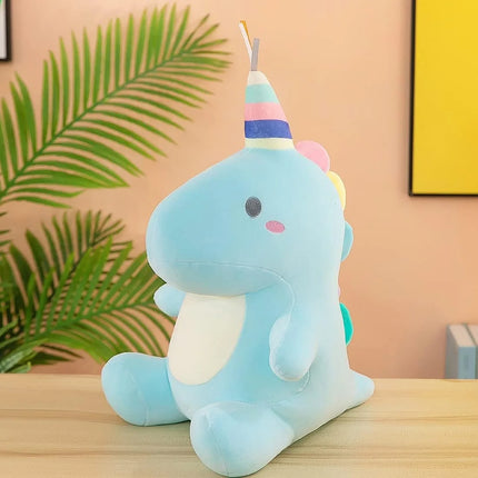 SNOWOLF 40cm/30cm Dinosaur Plush Toy Fat Dino Stuffed Animal Dolls, Blue Dinosaur Plush Toy Pillow, Gift for Kids and Girls