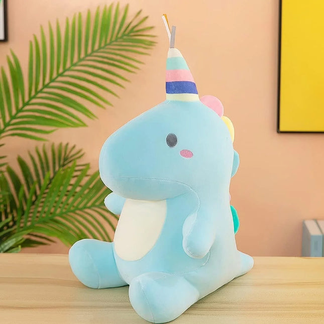 SNOWOLF 40cm/30cm Dinosaur Plush Toy Fat Dino Stuffed Animal Dolls, Blue Dinosaur Plush Toy Pillow, Gift for Kids and Girls