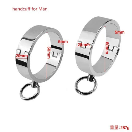 Manyjoy Metal Steel Bondage Cuffs Collar Handcuff Ankle Wrist Cuff Shackl Slave Sex  Restraint Necklace Sex Toys for Couple 18+