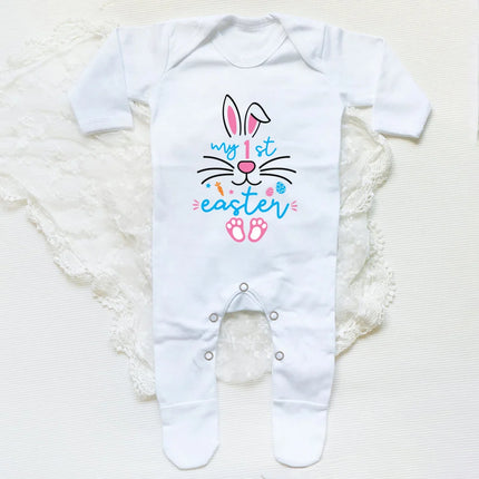 My First Easter Bunny Print Baby Bodysuit Babygrow Sleepsuit Rabbit Infant Long Sleeve Outfit Clothes Infant Easter Party Romper
