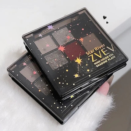 9 Colors Smoky Black Red Eye Shadow Palette Sweet Cool Eyeshadow Long Lasting Shimmer Eyes Makeup Dark Pressed Glitter Eyeshadow