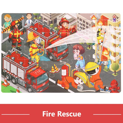 Economy 30piece Montessori 3D Puzzle Cartoon Animal Wooden Jigsaw Puzzle Board Game Educational Toys For Children Gifts