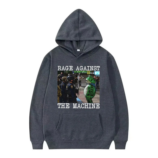 Portland Frog Protest Meme Frog Viral Meme Hoodie Men Women Fashion Clothing Pullover Long-sleeved Hip-hop Thick Sweatshirt Tops