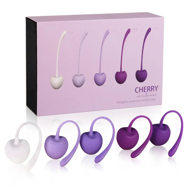 5PCS Sweet Cherry Vaginal Ball Sex Toys for Women Silicone Smart Geisha Kegel Ball Chinese Ben Wa Ball Vagina Tighten Exerciser