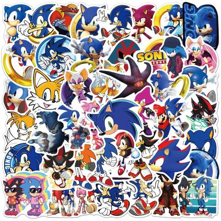 50/100Pcs Anime Sonic Game Stickers DIY Motorcycle Travel Luggage Guitar Skateboard Cool Cartoon Decal Sticker Kids Toy Gift