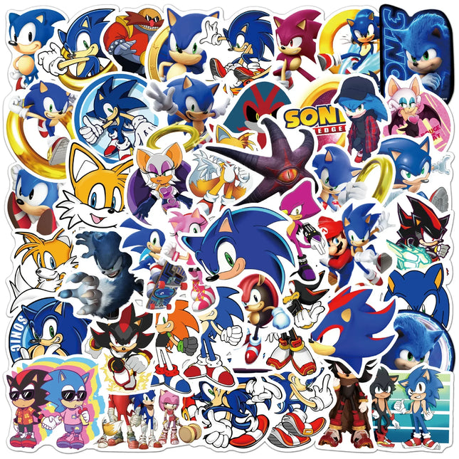 50/100Pcs Anime Sonic Game Stickers DIY Motorcycle Travel Luggage Guitar Skateboard Cool Cartoon Decal Sticker Kids Toy Gift