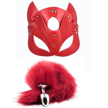 BDSM Bondage Sex Toys for Women Bdsm Sex Bondage Set Handcuffs Whip 40CM Fox Tail Anal Plug Adult Games Sex Toys Kits