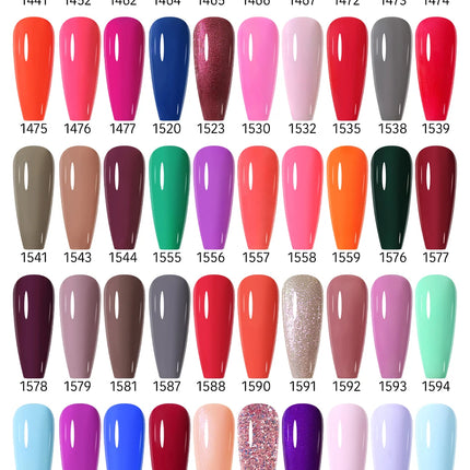 Parkson 8ml HEMA TPO FREE Color Gel Nail Polish Nude Pink Red Green Collection Nail Gel Polish Glitter Soak Off UV LED Gel
