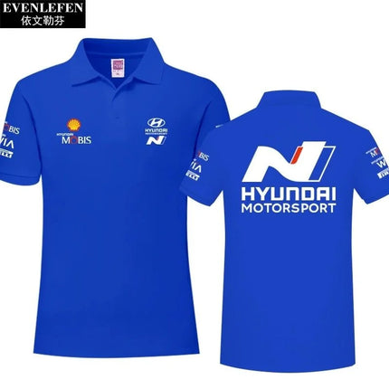 Summer Short Sleeved Polo Shirt Casual Men's Printed Fashionable Top For Hyundai I20 I30 Elantra Kona Sonata N Line Performance