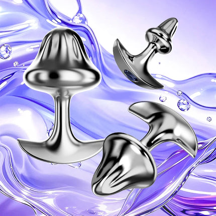 1Pcs,Anchor shaped mushroom anal plug, three sizes, gem base anal plug, g-spot massage, sexual health, adult sex, sex toys