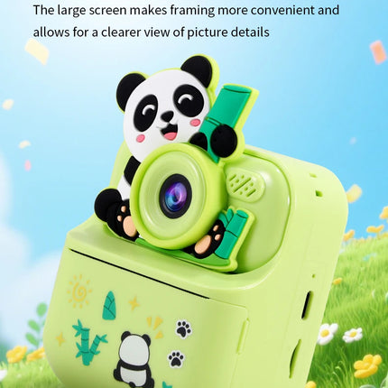 Children's Panda Print Camera 4800 Million High-Definition Pixels Can Take Photos and Videos, Mini Instant Camera Toy Birthday Gift