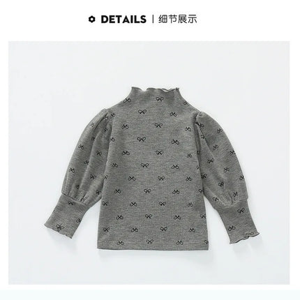 Kids Girls' 2026 New High-Neck Base Shirt Autumn and Winter Children's Long-Sleeve T-Shirt Winter Warm Baby Girl Top