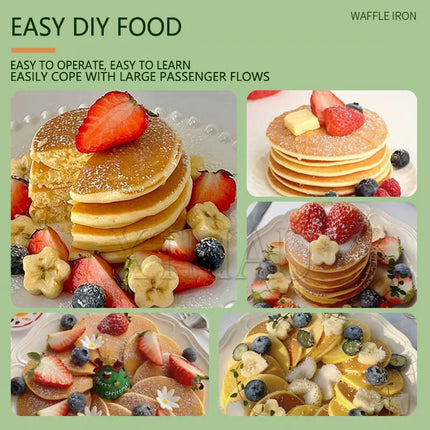 110V 220V Muffin Pancake Baker, 900W Commercial Electric Nonstick Waffle Maker Machine
