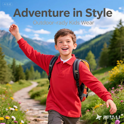 Autumn new style girls and boys 1-14 years old long sleeved polo shirt T-shirt solid color casual top
