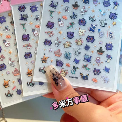 Pokémon Nail Stickers Gengar Mimikyu Anime Peripheral Creativity Ghost Series Exquisite Sticker Fashion Exquisite Diy Sticker