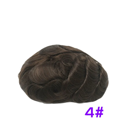 10x8inch Men's Toupee French Lace Hair System Indian Remy Hair Breathable Full Lace Hair Replacement Hairpiece