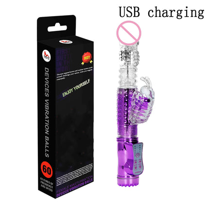 Rabbit Vibrator Telescopic Dildo Vibrator G-Spot Clit AV Stick Stimulator Vaginal Massager Sex Toys for Women Female Rechargable