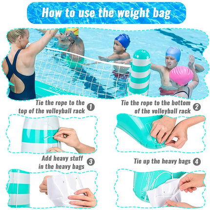 2-in-1 Inflatable Water Volleyball & Basketball Set: Poolside Fun for Family  & Outdoor activities,pool,party,sport toy,summer