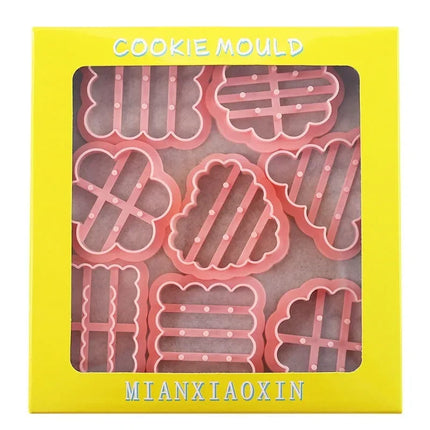 8pcs Cookie Molds Set Cookies Cutters Classic Retro Biscuit Mold Confectionery Biscuit Stamp Baking Party Pastry Baking Tools