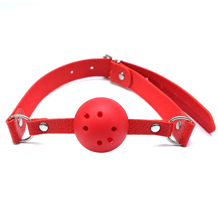4 Colors Faux Leather Mouth Gag Adjustable Plastic Ball Adult Flirting Fetish Roleplay Game Props Couples BDSM Bondage Sex Toys