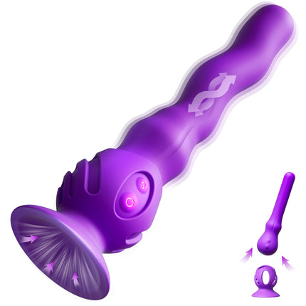 KUSHOR Anal Vibrator Male Prostate Massager 7 Vibrating & 3 Wave Wriggling Modes Dildo Vibrator with Suction Cup Adults Sex Toys