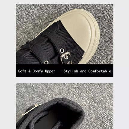 CHABELLA Women's High Top Canvas Shoe Design Buckle Strap Zip Simplicity Female Shoes 2025 High Street Grace Walking Shoes